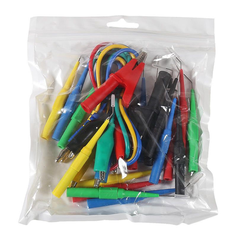 [Australia - AusPower] - 24pcs Back Probe Kit, Banana Plug to Copper Alligator Clips Automotive Test Leads Set, Back Probe Pins Extended Length Probes for Multimeter, Circuit Diagnosis & Automotive Testing 