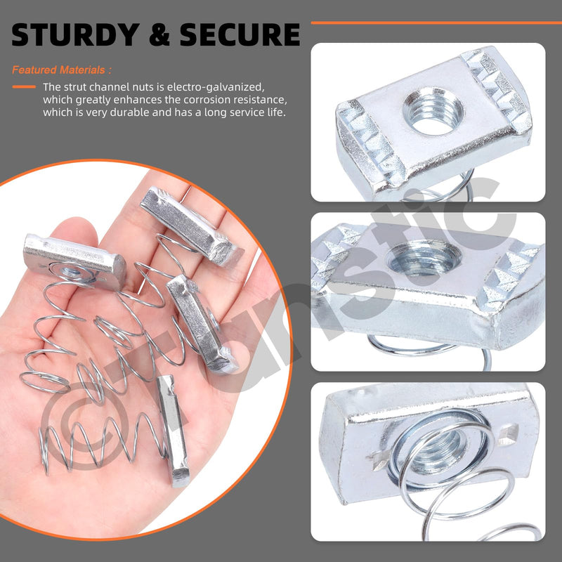 [Australia - AusPower] - Tanstic 10Pcs 5/16”-8 Strut Channel Nuts Strut Channel Spring Nut Spring Nuts for Use with Strut Channel 5/16"-18 
