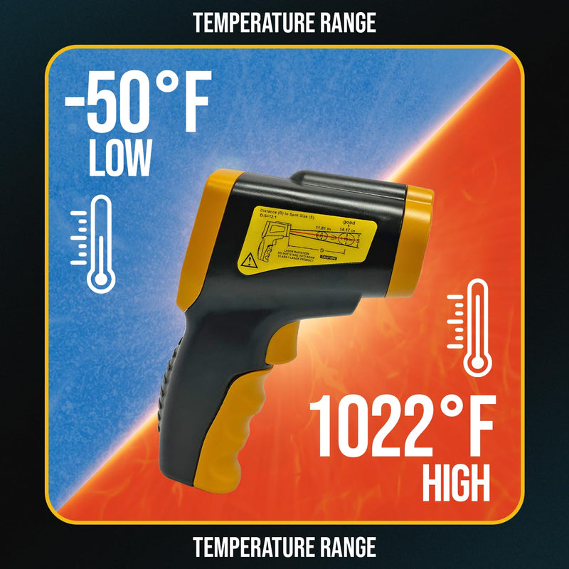 [Australia - AusPower] - Infrared Thermometer Gun - Digital Food & Surface Temp Gun (-58F to 1022F) for Pizza Oven, Grill, Meat, HVAC, Engine 