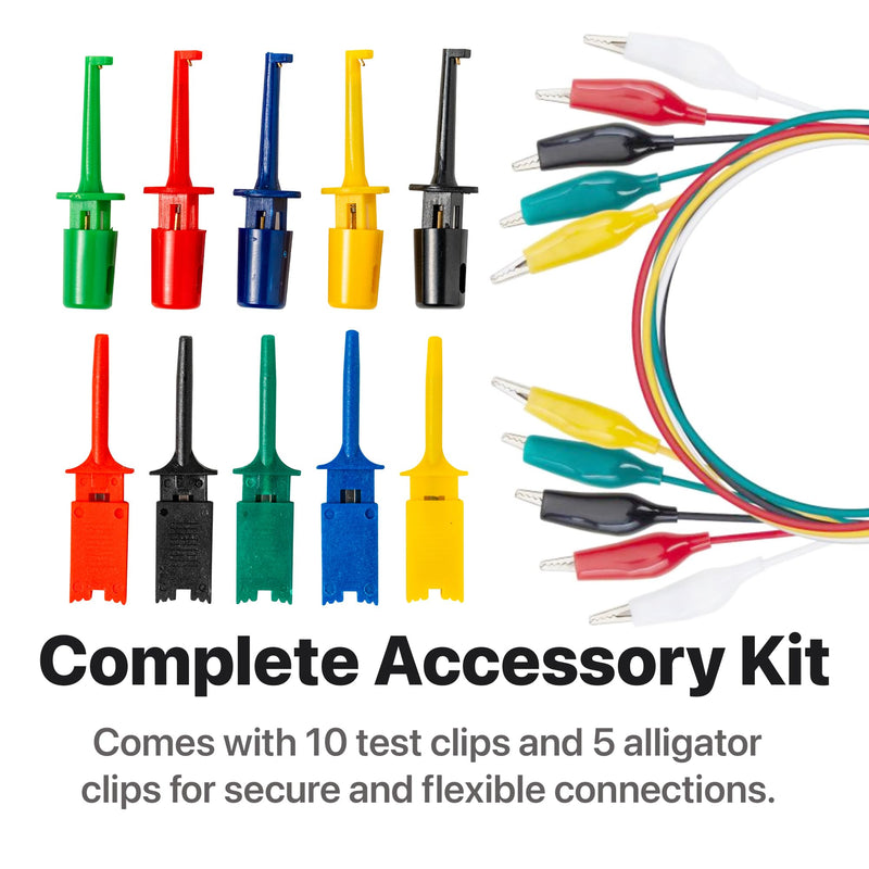 [Australia - AusPower] - Logic Analyzer 8 Channels 24MHz USB Kit with Base Module, Breadboard Breakout Board, USB-A & Type-C Cables, Test Clips, Alligator Clips Compatible with Arduino ESP32 STEM DIY Projects 