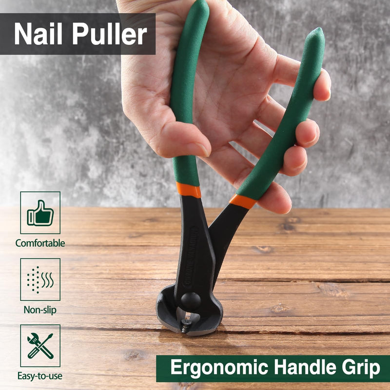 SPEEDWOX Nail Puller 7 Inch End Cutting Pliers Nail Remover Nail Nipper End Cutting Pliers End Scissors for Pulling Nails or Cutting Wires, Wire Cutter End Cutter Pliers 7"
