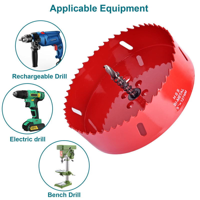 4 Inch / 102mm Hole Saw for Wood, Plastic Board, Ceiling,Drywall, and Metal Sheet - HSS Bi-Metal Hole Cutter with Pilot Drill Bit 4"(102MM)