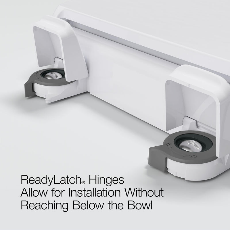 KOHLER K-28004-0 Drift ReadyLatch Quiet Close Elongated Toilet Seat, White, Grip-Tight Installation, Slam Prevention