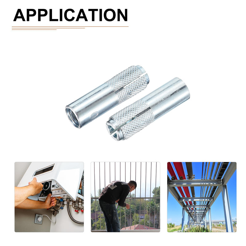 [Australia - AusPower] - M10 x 40mm Drop-in Anchors - 10 Pack - Good for Dry Walls Hollow Bricks Plaster - Carbon Steel Sleeve Anchors Tool Expansion Anchors - Silver 