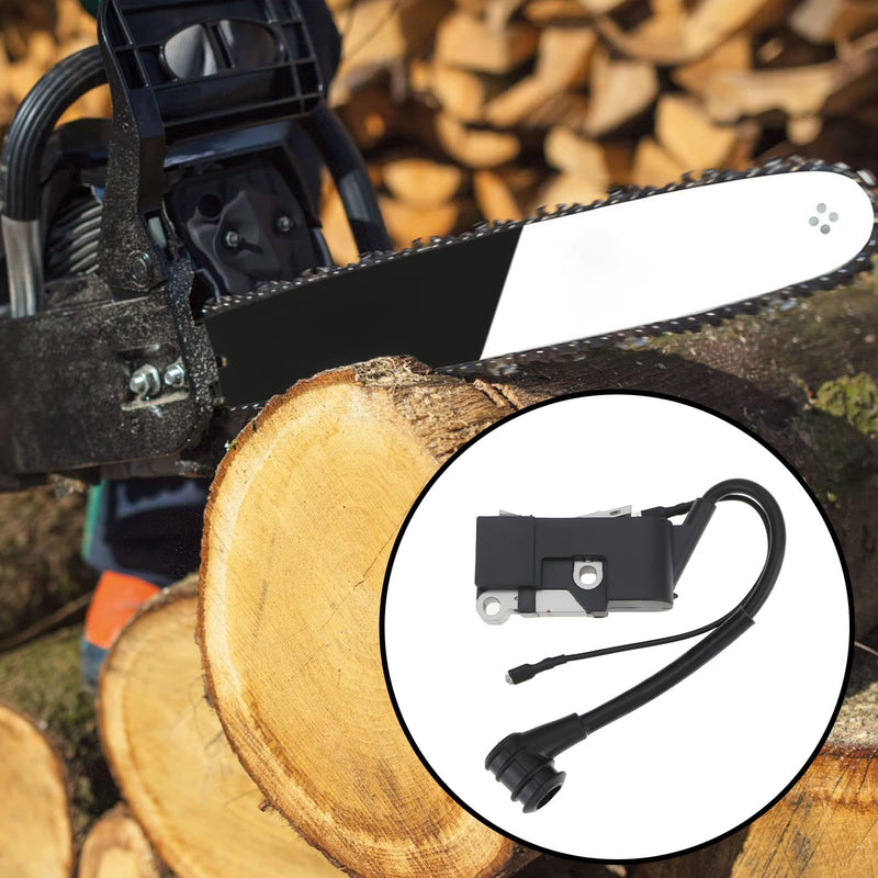OTOTEC ignition coil for chainsaws with high-voltage cable. Compatible with Scheppach CSH46, CSH56, and CSH58 magneto modules.
