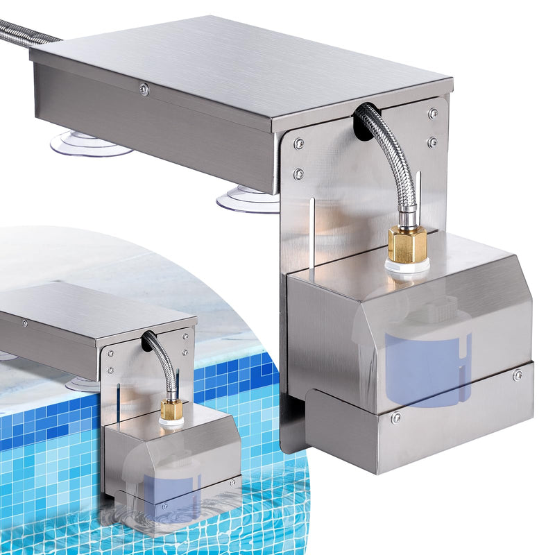 [Australia - AusPower] - Automatic Pool Filler Water Leveler Auto Fill Pool Waterfall Water Level Control with Float Valve for Swimming Pool Spa Pond Pool Auto Fill (Silvery) Silvery 