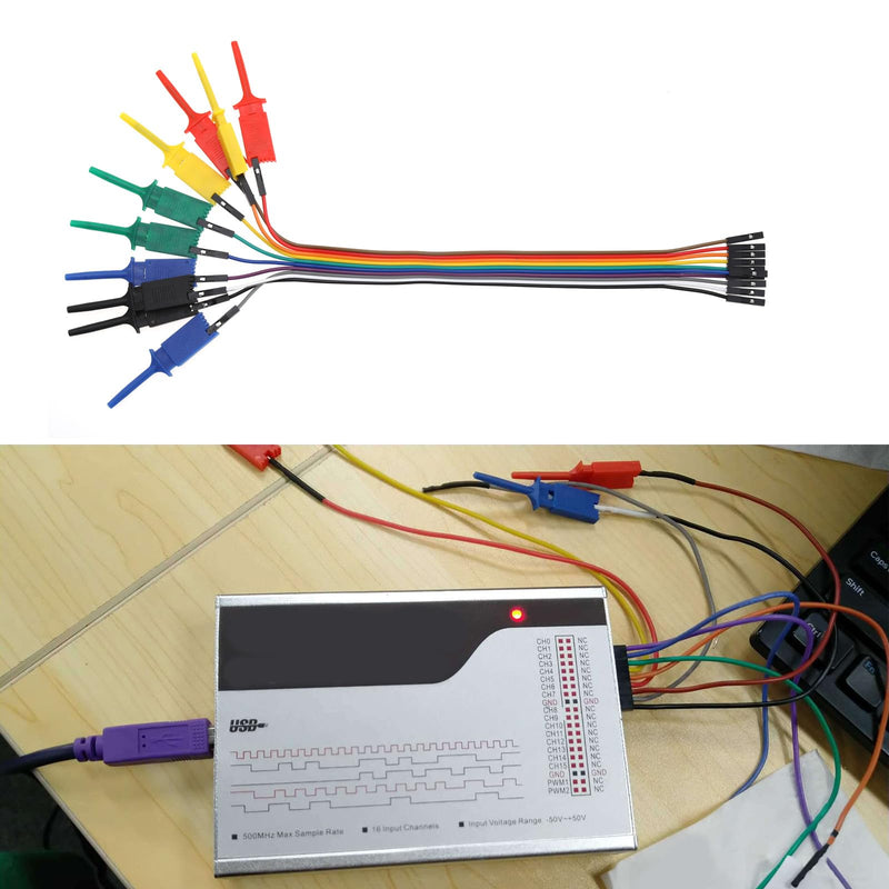 [Australia - AusPower] - Create idea 10PCS Logic Analyzer Test Hook Clip Grabber Jumper Wires & Interface Pins SOIC IC Test Hook Clip Jumper for Precision Circuit Testing/Power Supply Testing 