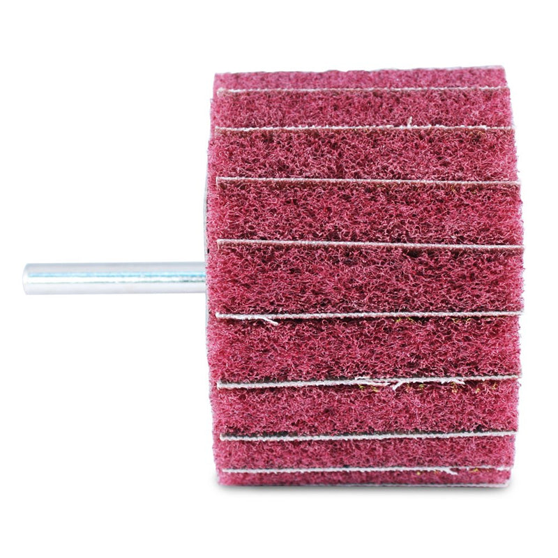 [Australia - AusPower] - BHA Mounted Interleaf Flap Wheels for Sanding and Finishing, 3” x 2” x 1/4”, Red (Medium) - 5 Pack 