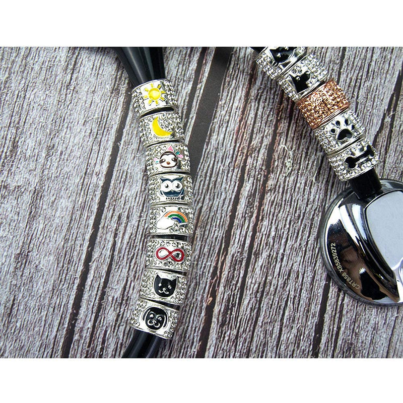 [Australia - AusPower] - 2 Pack Dog Cat Stethoscope Charms, Stethoscope Id Name Tag Claw&Bone 