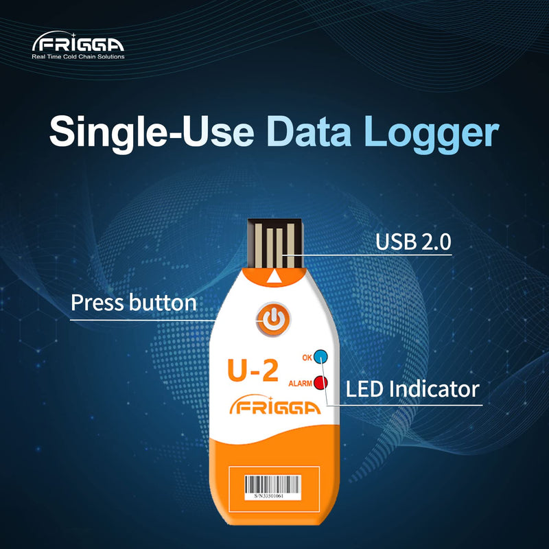 [Australia - AusPower] - Frigga 5 Pack USB Temperature Data Logger Single Use Temperature Recorder 100 Days High Accuracy Thermometer Monitor 14400 Points with PDF CSV Report,U2 5pack 