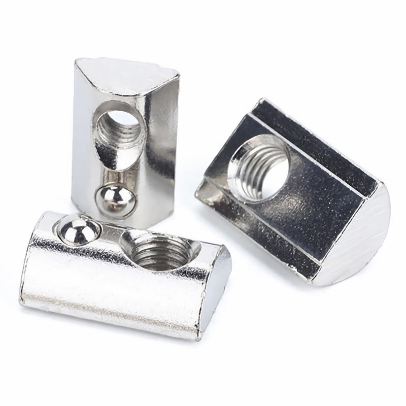 [Australia - AusPower] - 10PCS M8 Spring T Nut European Standard 4040 Series Aluminum Extrusion, Roll Ball Elastic Nuts, Roll-in T Spring Nuts, M8 Half Round T Nut Tee Slot Nuts for 4040 Series Aluminum Profile 40M8-Ball 