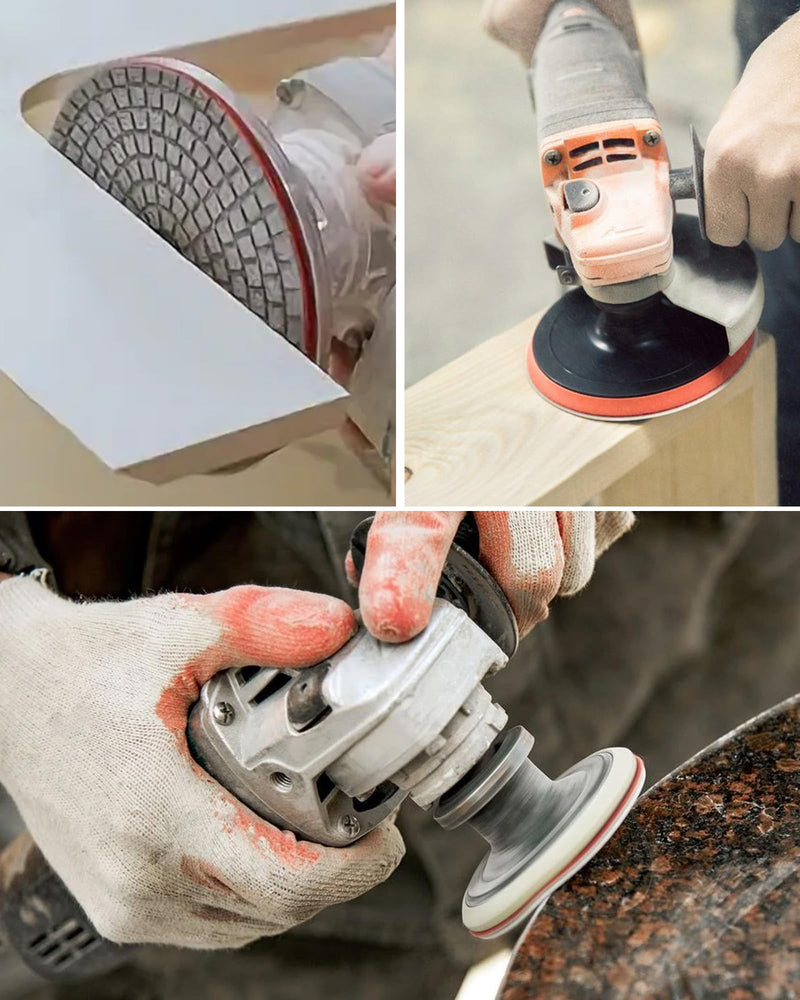 Sanding Disc Polishing Set 125 mm Dry Polishing Discs Pack of 16 | Marble Polishing Kit with M14 Rubber 50#-10000# Backing Pad Sandpaper for Concrete Granite Stone Marble 16pcs-125mm
