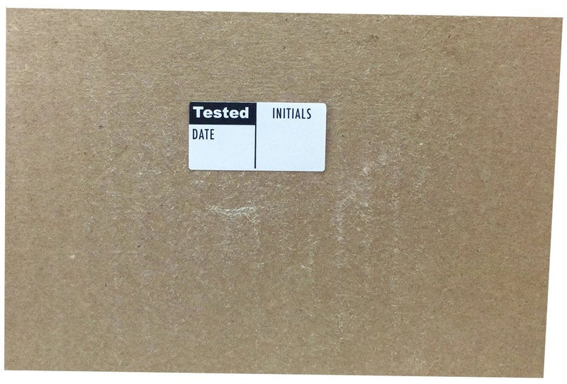 White and Black Tested Labels, 0.75 x 1.5 Inch Adhesive Stickers, 500 Total Labels on a Roll for Quality Control, Inspection, and Equipment Tracking – Made in the USA