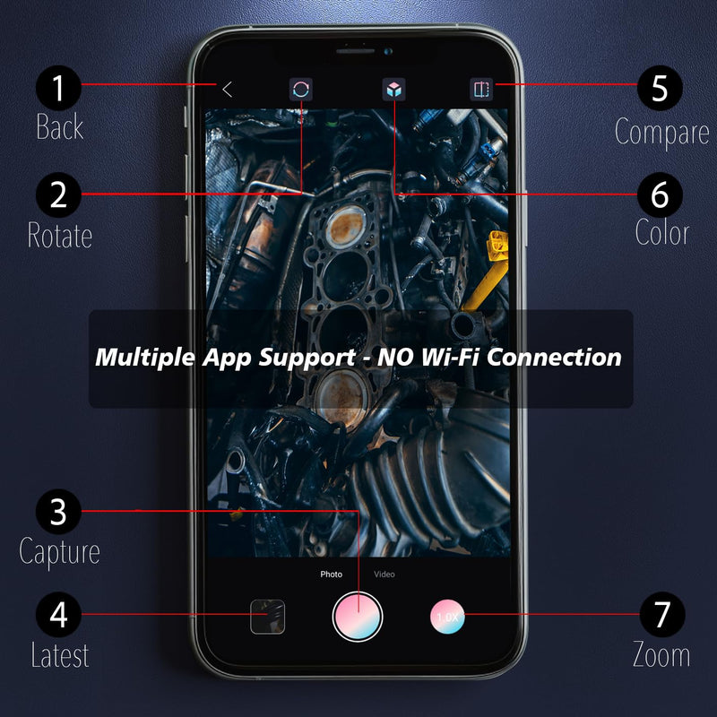 [Australia - AusPower] - Dual Lens Endoscope Camera with Light (1920 * 1440) Inspection Camera with 9 Adjustable LED Lights (16.5 ft) Semi Rigid Cable Borescope for iPhone, iPad, Samsung and Android Devices. 