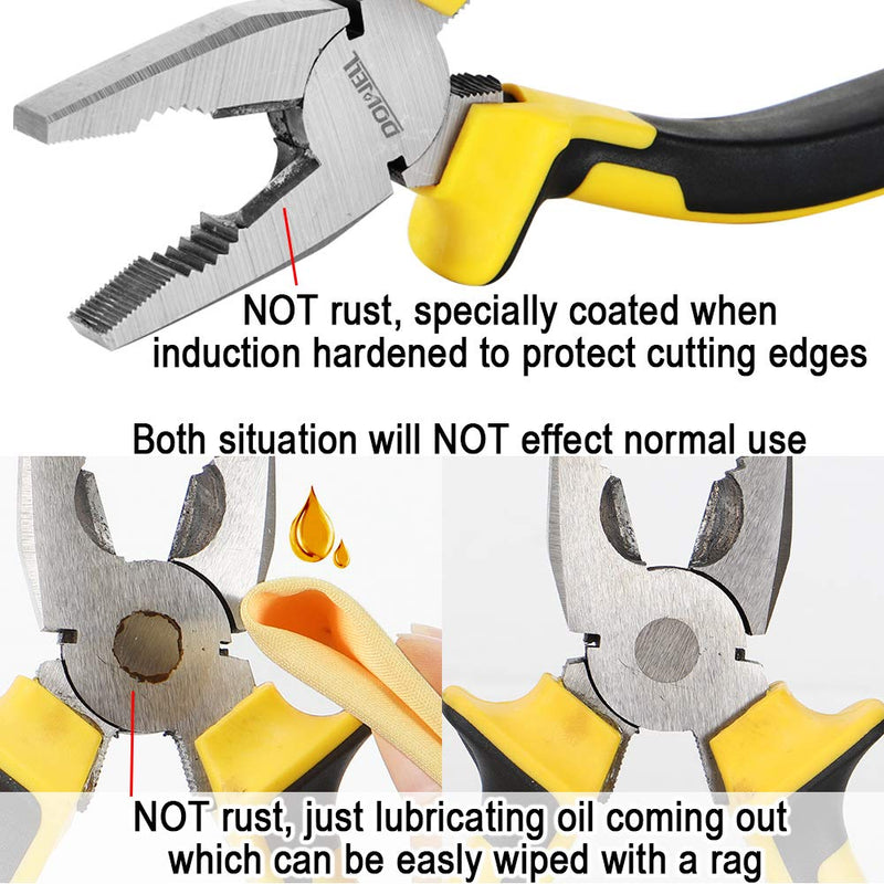 [Australia - AusPower] - DOWELL Lineman's Pliers Combination Pliers with Cutter 6 Inch Heavy Duty Nickel Chromium Steel Construction And Professional Handle 6" Lineman's Pliers 