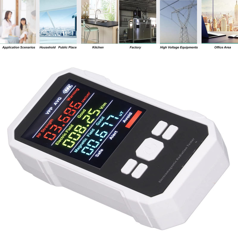 [Australia - AusPower] - EMF Meter, Handheld Digital LCD EMF Detector for Home EMF Inspections, Office, Outdoor and Ghost Hunting (White) 