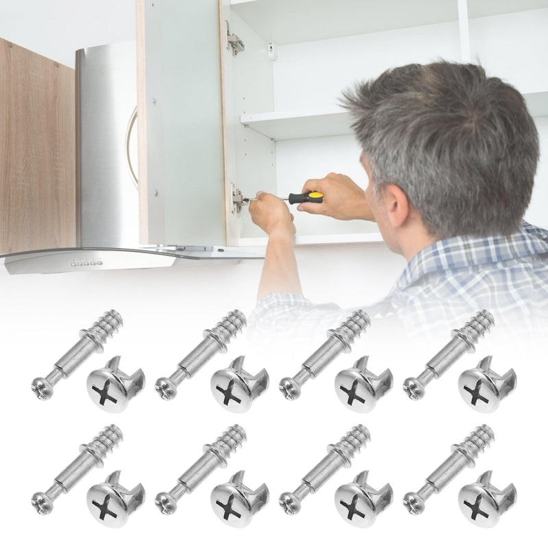 [Australia - AusPower] - 50 Sets Alloy Furniture Linking Nuts for Quick Assembly of Cabinets Wardrobes and Office Furniture Fastener Components 