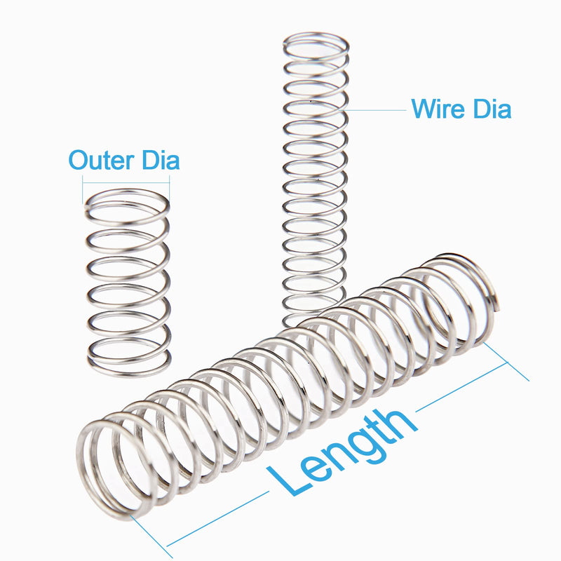 [Australia - AusPower] - Small Springs Compression Kit Assortment Mechanical Steel Assorted Set Detent Pen Springs 225 pcs 