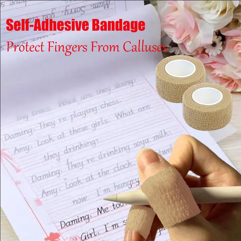 Hysiwen 6 Pack 1" x 5 Yards Self Adhesive Bandage Breathable Cohesive Wrap Self Adherent Vet Tape Self Stick Bandage Wrap for Sports, Athletic, Wrist, Ankle(Skin Color) 1 Inch Skin Color