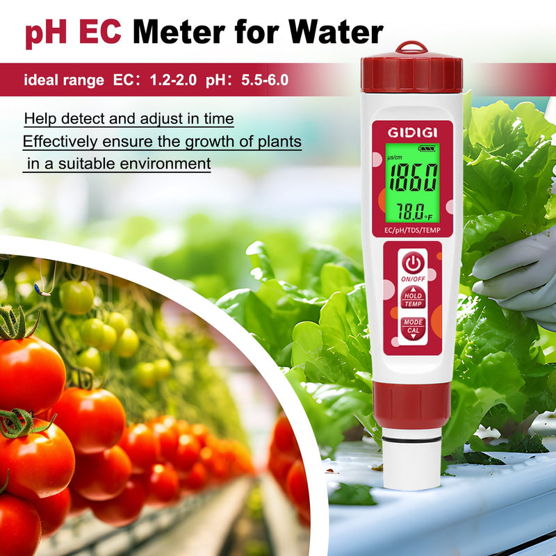[Australia - AusPower] - pH Meter for Water and Digital Pool Salt Tester,for Hydroponic,TDS Water Tester for Drinking Water,Digital pH Meter with Backlit & ATC for Hydroponic Nutrient,Pool,Aquarium,Tap Water,Home Use 