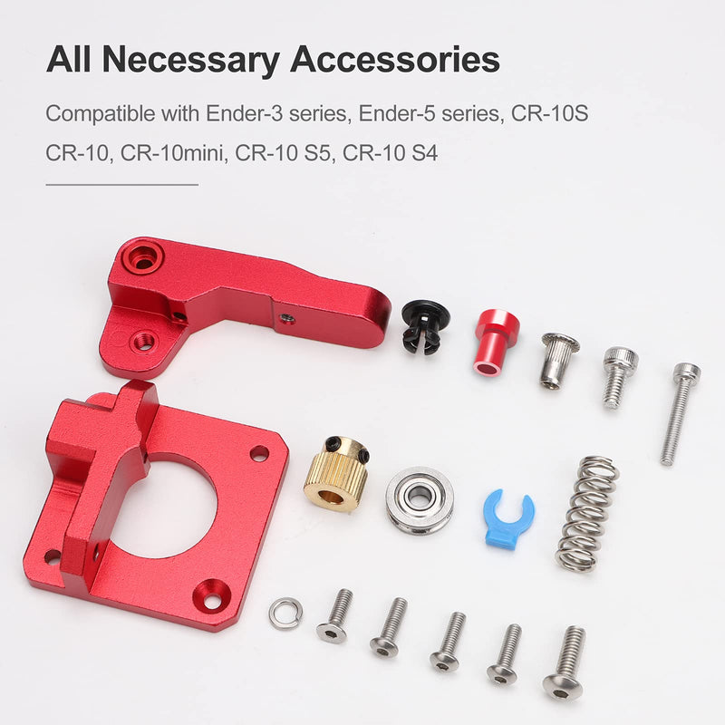[Australia - AusPower] - Creality Official Extruder for Ender 3 3D Printer Aluminum Drive Feed Bowden Extruders Upgrade Accessories Kit for Ender 3, Ender 3 Pro, Ender 3 V2, Ender 3 Max, Ender-5 Series and CR-10 Series Red 