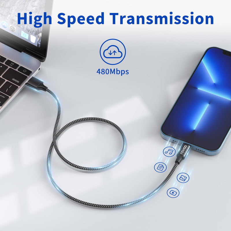 [Australia - AusPower] - RAVIAD iPhone Charging Cable iPhone Cable 1M [MFi Certified] Lightning Cable iPhone Nylon iPhone Fast Charging Cable for iPhone 14 13 12 11 Pro Max Mini XR XS X 8 8 Plus 7 7 Plus 6s 6 6 Plus 5S 5 SE black 