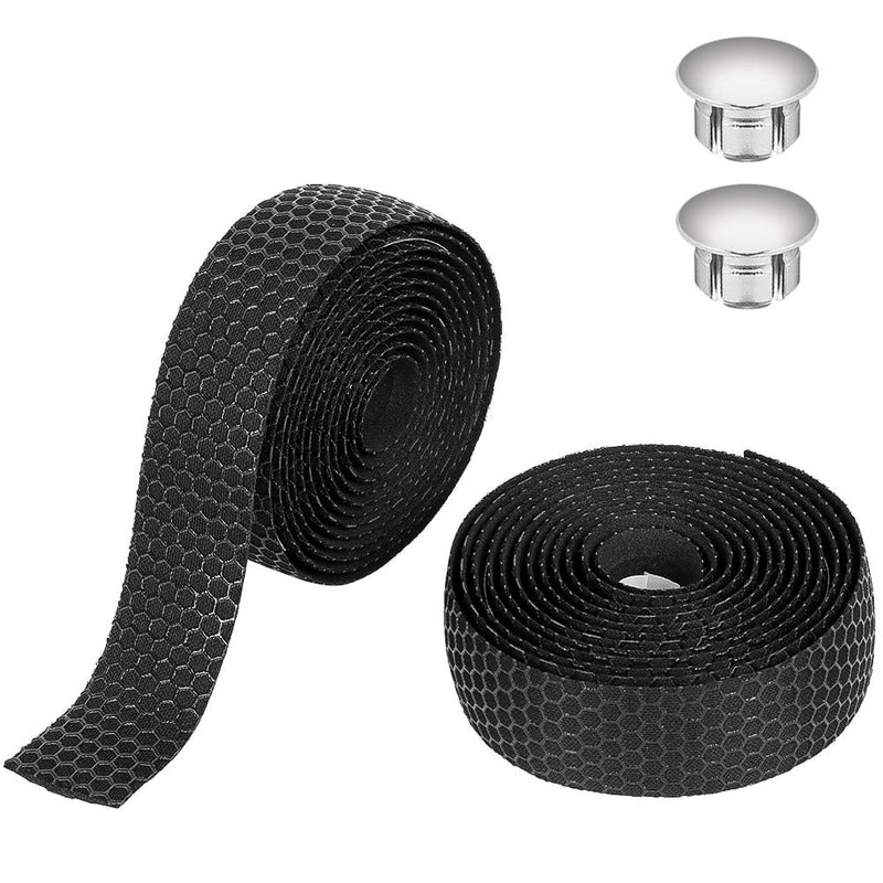 Road Bike Handlebar Tapes EVA Bicycle Bar Tape for Cycling Handle Wraps for Touring Cycling -Black，2 Rolls
