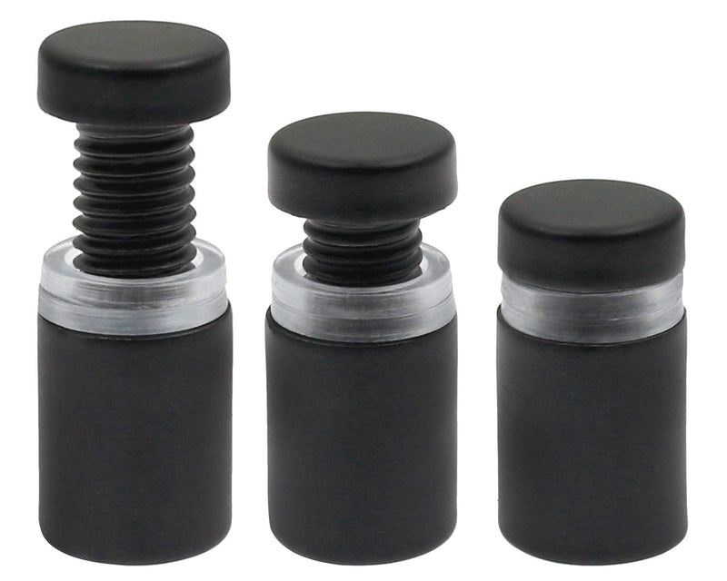 [Australia - AusPower] - Luomorgo 12 Pcs 1/2" x 0.78" Stainless Steel Standoff Screws, Wall Sign Standoff Mounting Hardware Advertising Glass Standoff Nail for Hanging Acrylic Picture Frame, Black Black, 12 Pcs 1/2" x 0.78" / 12mm x 20mm 
