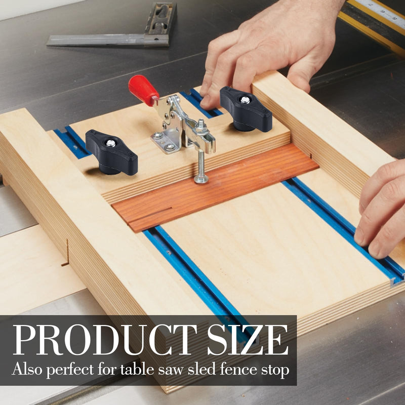[Australia - AusPower] - 6 Pack T Track Knob Kit, 6 Knob, 1/4-20 Threaded Bolts and Washers, T Track Bolts, Track Accessories for Woodworking Jigs and Fixtures (6) 