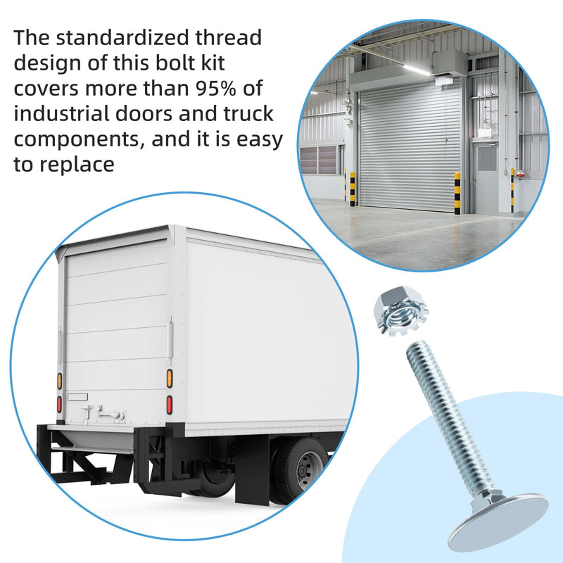 [Australia - AusPower] - 2" Elevator Bolt & Nut Kit (10 Pcs) Compatible with Todco and Whiting Door, for Truck Rolling Doors, High-Speed Rolling Doors, Elevating Door Components 