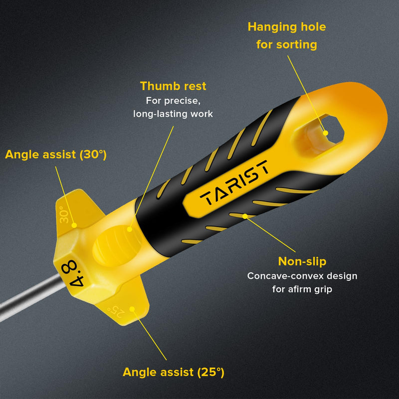 [Australia - AusPower] - TARIST Chainsaw File, 6 Pieces, File for Chainsaw with Handle - Includes 4 mm (5/32 inch), 4.8 mm (3/16 inch) and 5.5 mm (7/32 inch) Round Files, Professional Chainsaw Sharpening Files 