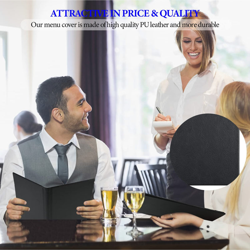 [Australia - AusPower] - 4.25 x 11 inches Menu Holder Menu Covers 2 View Leather Book Style Double Fold Panel for Restaurant Coffee Bars?4.25” x 11” /Book Style /1 pcs? 4.25” x 11” /Book Style /1 pcs 
