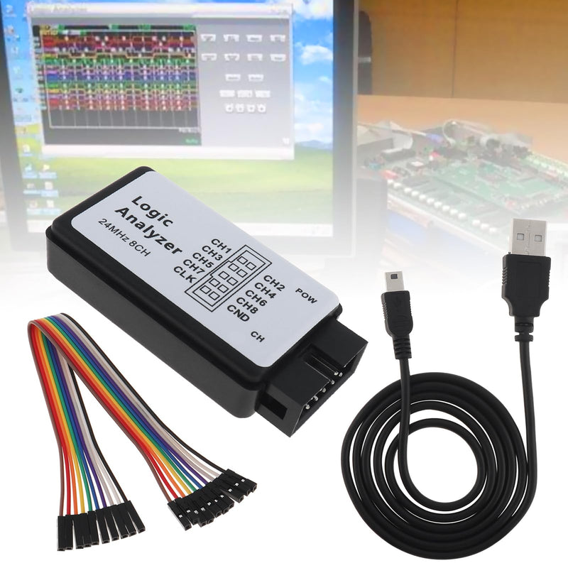 [Australia - AusPower] - 1 Set USB Logic Analyzer Device Set 8 Channel 24MHz UART IIC SPI Debug Logical Analysis Device Set with USB Cable Fit for Arduino ARM/FPGA M100 Hot 