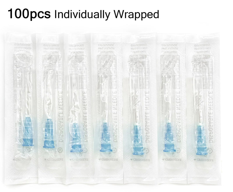 [Australia - AusPower] - 100Pack 23Ga 1 inch Needles Luer Lock Lab Dispensing Accessories for Measuring,Refilling Inks 23G 1 inch 