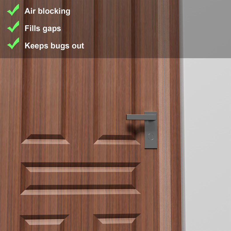 [Australia - AusPower] - T-Shaped Door Draft Stopper, Silicone Seal Strip for Door & Windows Gaps,Weather Stripping Door Seal Strip,20Ft,Clear 20FT Clear 
