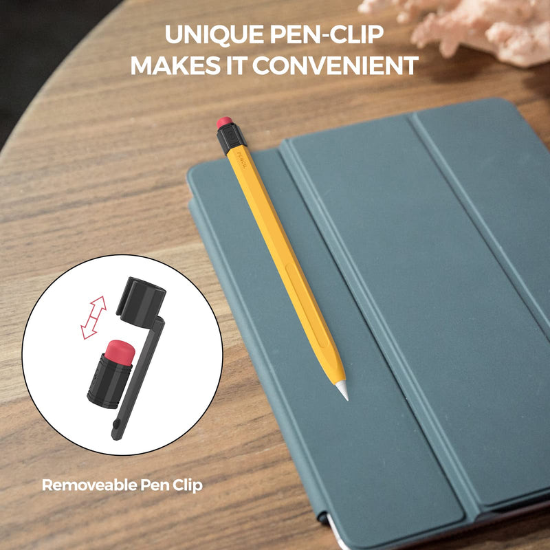 [Australia - AusPower] - iPencil Case Sleeve Silicone Protective Cover Perfect Grip Skin Classic Design with Sturdy Clip Compatible with Apple Pencil 2nd Generation (Classic) 