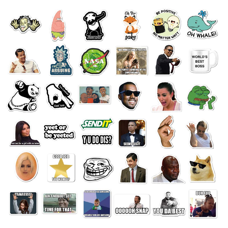 [Australia - AusPower] - 156pcs Funny Meme Vinyl Stickers Pack, Vine Stickers for Laptop, iPhone, Water Bottles, Computer, and Hydro Flask, DIY Decor for Bumper Wall (Meme) 