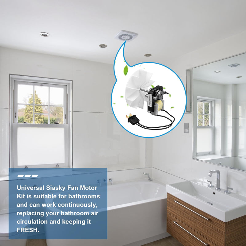[Australia - AusPower] - Universal Bathroom Vent Exhaust Fan Motor Replacement Motors Kit, Fit for Nu-Tone Br-oan Exhaust Vent Fan Motor 120V 50CFM, with Blower Wheel 