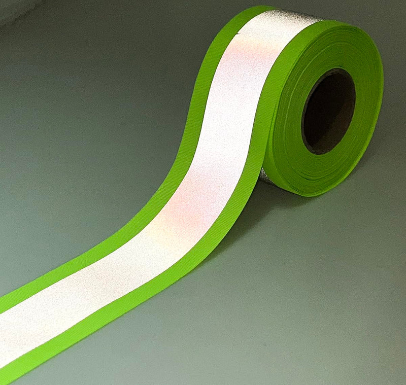 JINBING Silver Sew On Reflective Tape for Chothing Safety Fabric Webbing Trim Strip Green 5cm x 3 cm x 10m
