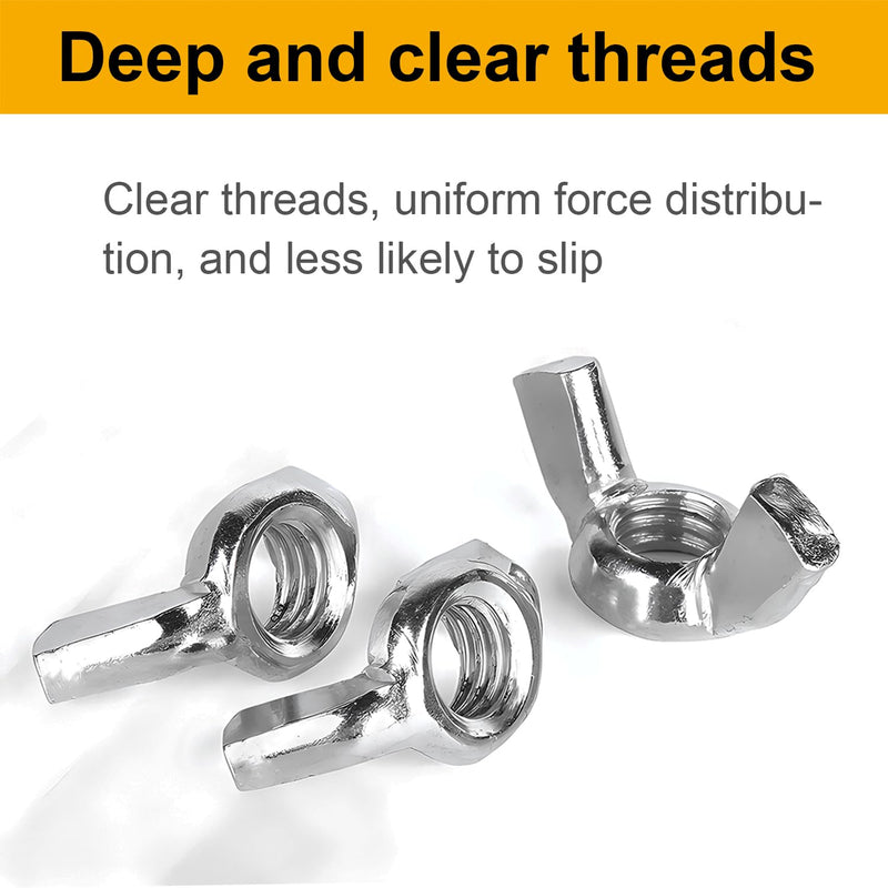 [Australia - AusPower] - 50 PCS Wing Nuts Assorted kit 1/4"-20 5/16"-18 3/8"-16 SAE Steel 3 Size Wing Nut Fasteners,Carbon Steel Zinc Plated Butterfly Wingnuts 1/4 Inch, 5/16 Inch,3/8 Inch,Hand Twist Secure Fasteners 50Pcs Assorted kit 