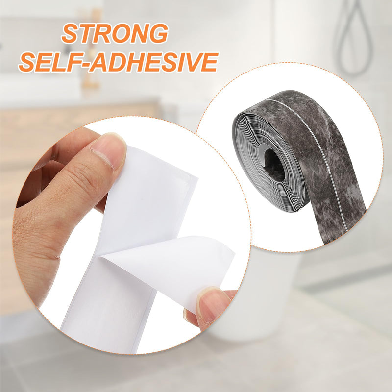 PATIKIL Caulk Tape Waterproof Self Adhesive, PVC Toilet Caulking Sealant Strip Bathtub Caulk Sealing Strip Tape for Bathroom Kitchen Countertop, Ink Painting (1.5 Inch x 16.4 Ft) 1.5 Inch x 16.4 Ft