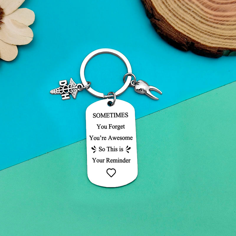 [Australia - AusPower] - Dentist Gift Inspirational Gifts Keychain Dental Gift for Women Men Dental Assistant Gift Dental Hygienist Gift Thank You Gifts for Dentist Coworker Office Orthodontist Gift Future Dentist Gift 