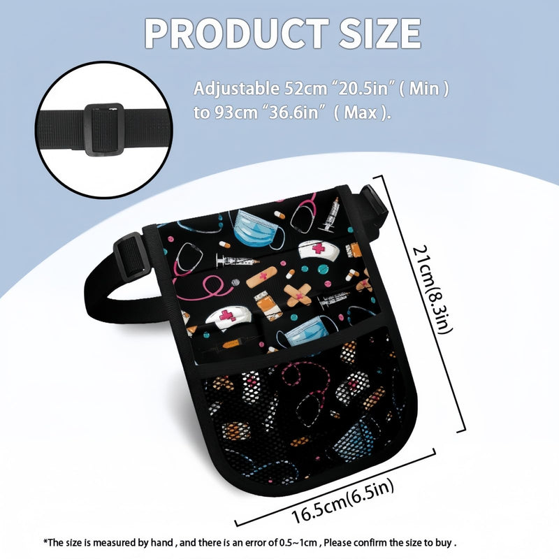 [Australia - AusPower] - Nurse Fanny Pack,Multi Compartment Medical Waist Bag,Medical Gear Pockets Storage for Stethoscopes,Bandage Scissors and Other Medical Supplies（Black） Black 