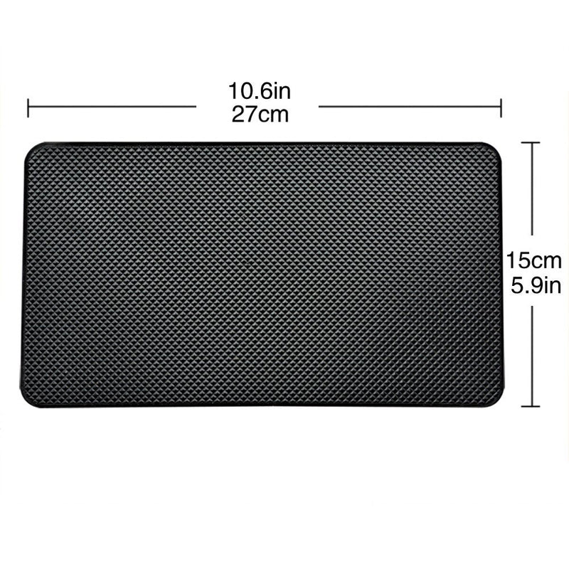 [Australia - AusPower] - Tianmei 10.6in x 6.1in Extra Large Size Anti-Slip Rubber Pad, Car Dashboard Universal Non-Slip Mat use for Cell Phones, Sunglasses, Keys, Coins and More (Pure Black) Pure Black - 10.6in x 6.1in 