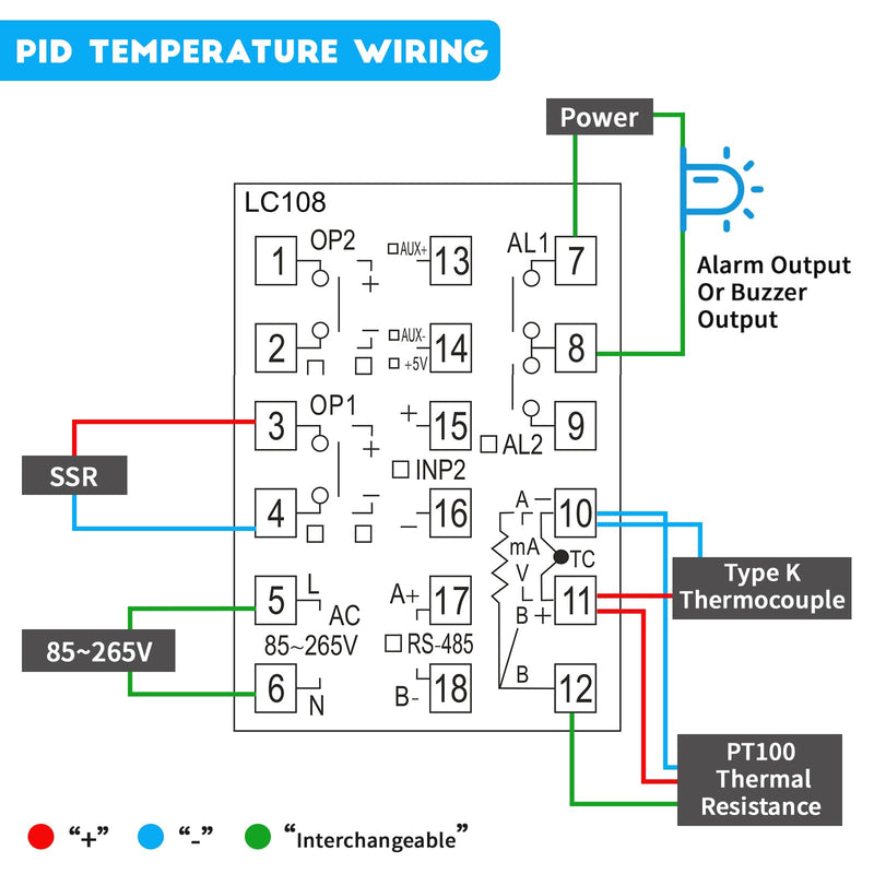 [Australia - AusPower] - PID Temperature Controller; LC108 TC/RTD Input ;Output:SSR,Size:48*48 