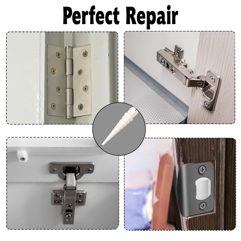 [Australia - AusPower] - White 20PCS Stripped Screw Hole Repair Anchor, Door Hinge Screw Hole Filler, Multi Use Wall Anchors, Fits Wood Screws Sizes #2 to #16 White 