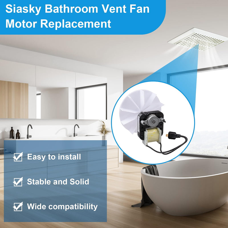 [Australia - AusPower] - Universal Bathroom Vent Exhaust Fan Motor Replacement Motors Kit, Fit for Nu-Tone Br-oan Exhaust Vent Fan Motor 120V 50CFM, with Blower Wheel 