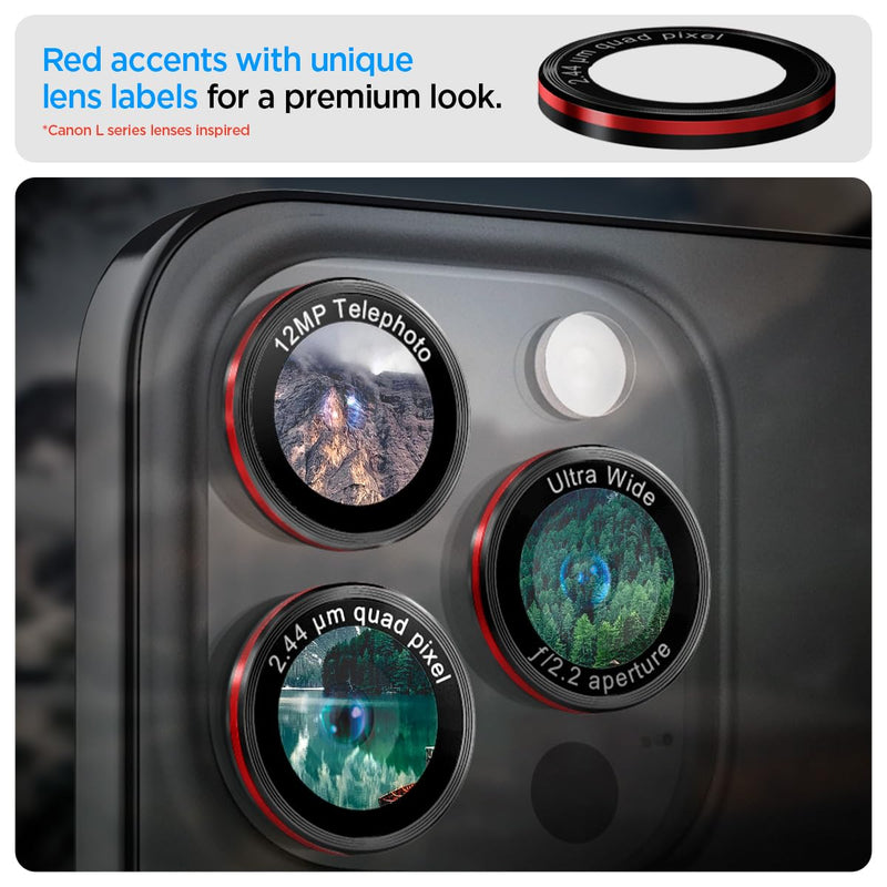 [Australia - AusPower] - Spigen Camera Lens Screen Protector [GlasTR EZ Fit Optik Pro] Designed for iPhone 15 Pro Max/iPhone 15 Pro/iPhone 14 Pro Max/iPhone 14 Pro [Case Friendly] - L-Series [2 Pack] 