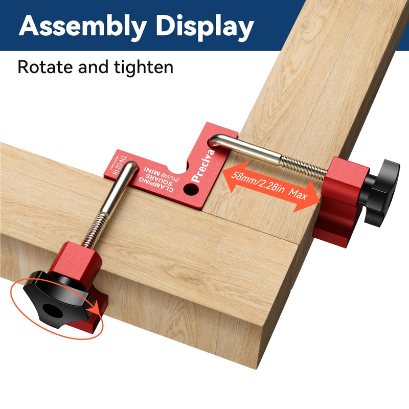 [Australia - AusPower] - Preciva 90 Degree Mini Positioning Squares 2 Sets (2.32''x 2.32''), Aluminum Alloy Right Angle Clamps Fixing Clamp, Carpenter Corner Clamping Square Tool for Picture Frame Box Cabinets Drawers (Red) Red 