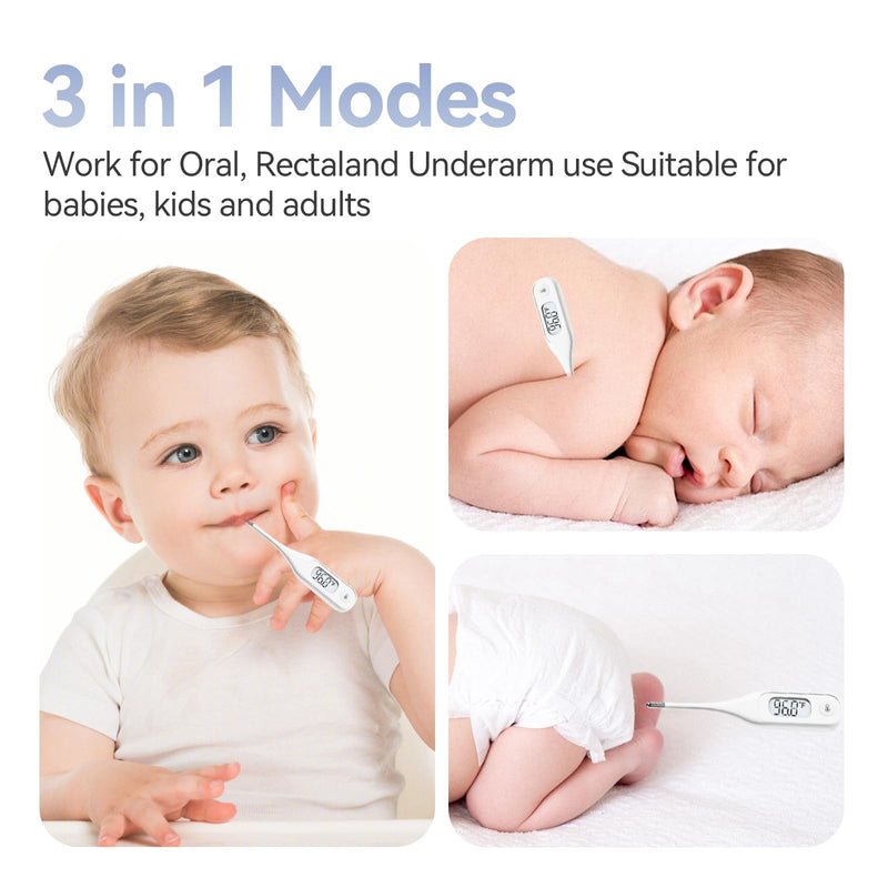 [Australia - AusPower] - [Value Bundle] Berrcom Digital Thermometer DT101 & Berrcom Forehead and Ear Thermometer for Adults and Kids ET003 